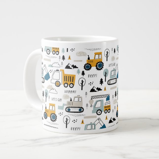 Grande Tasse Déplaçons le Motif de véhicule (Devant gauche)