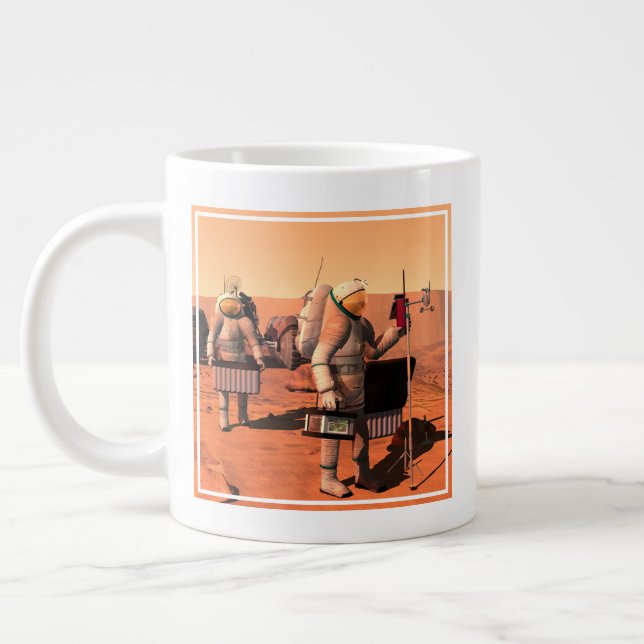 Grande Tasse Des Astronautes Mettent En Place Du Matériel Météo (Gauche)