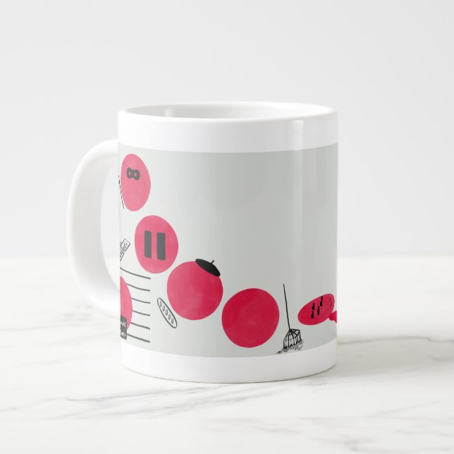 Grande Tasse Des points de repère rouges et drôles sur une tass (Devant gauche)