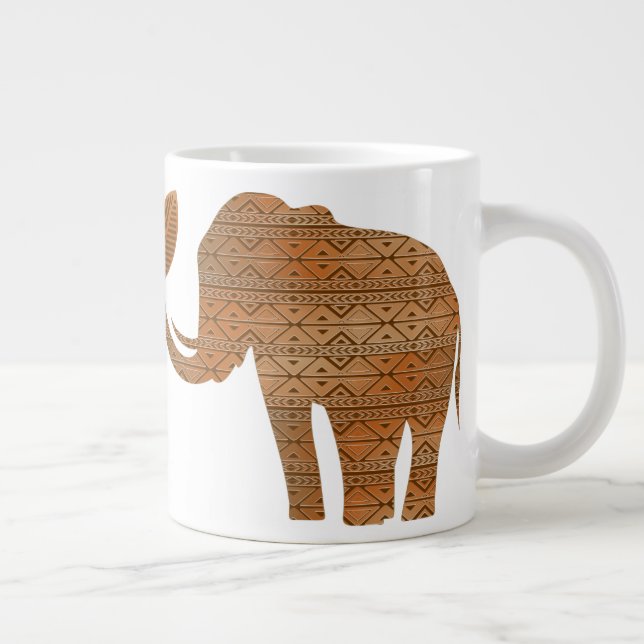 Grande Tasse Design d'art tribal des éléphants (Droite)