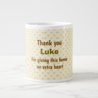 Grande Tasse Design de coeur de Merci personnalisé