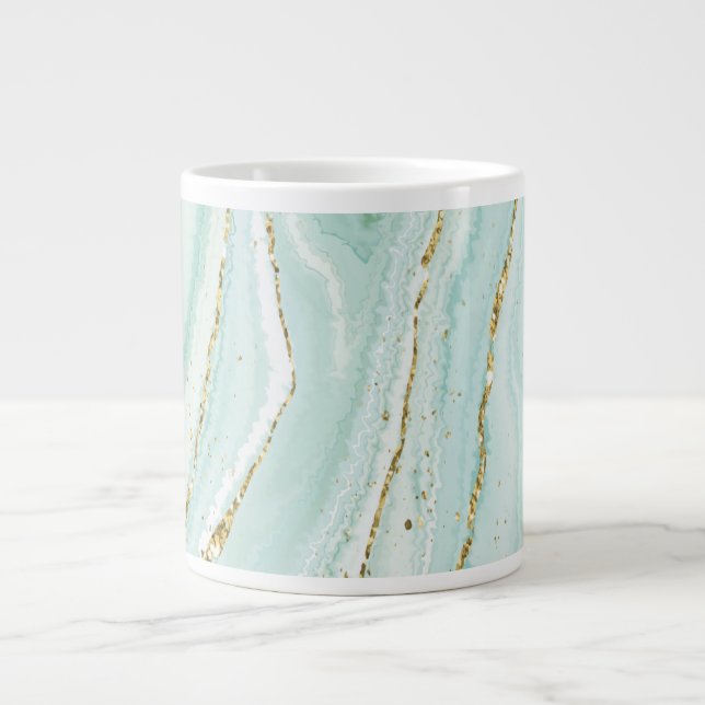 Grande Tasse design élégant en marbre liquide peint à la main a (Devant)
