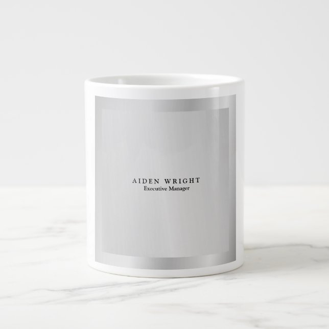 Grande Tasse Design élégant moderne minimaliste Silver Grey (Devant)