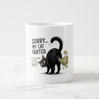 Grande Tasse Désolé Mon Chat a Péter Drôle Humour de Chat Noir