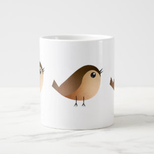 Grande Tasse Dessin animé d'oiseau moineau