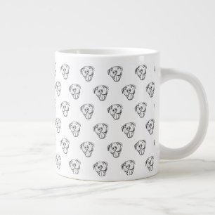 Grande Tasse dessin de bulle simple amoureux de les chiens noir