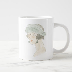 Grande Tasse Dessin de mode Flapper - Portrait