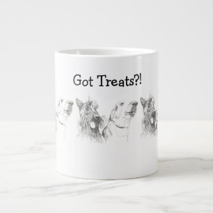 Grande Tasse Dessin d'encre écossais Terrier Labrador Friends