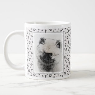 Grande Tasse Dessin Keeshond Chiot - Joli dessin original Chien