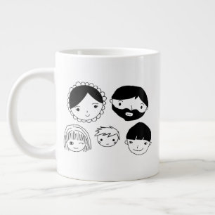 Grande Tasse Dessin sur les visages de la famille