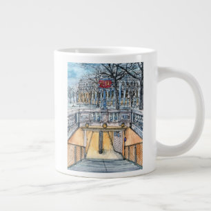 Grande Tasse Destinations  Aquarelle Vintage Entrée métro
