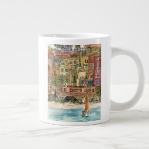 Grande Tasse Destinations  Plage et bâtiments Watercolor
