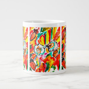 Grande Tasse Deux hérissons jouent l'automne.
