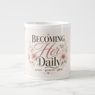 Grande Tasse Devenir Elle Quotidien Floral Amour de Soi