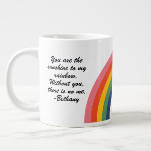 Grande Tasse Devis personnalisé vintage Arc-en-ciel