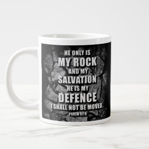 Grande Tasse DIEU Mon Rocher & Salut - Foi chrétienne Verse 
