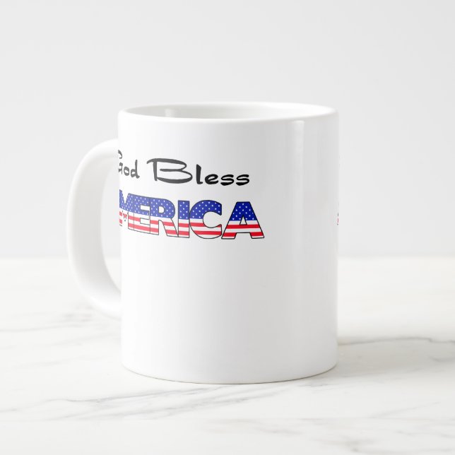 Grande Tasse Dieu patriotique bénit l'Amérique (Devant gauche)
