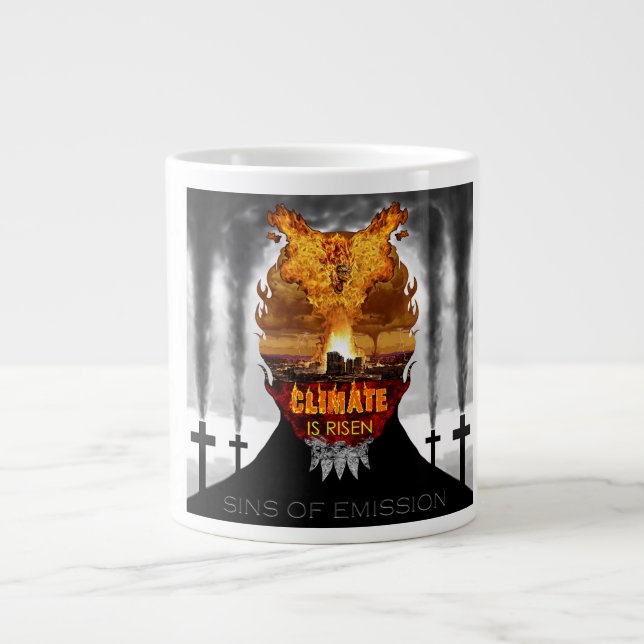 Grande Tasse Digital painting about climate change. (Devant)