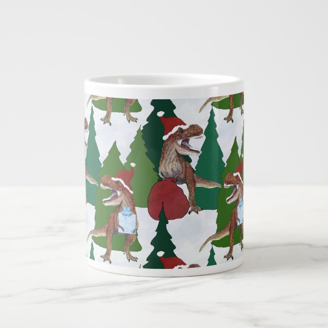 Grande Tasse Dinosaur Christmas T-Rex Santa (Devant)
