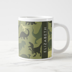 Grande Tasse Dinosaure Motif, Dinosaur Silhouette, Votre Nom