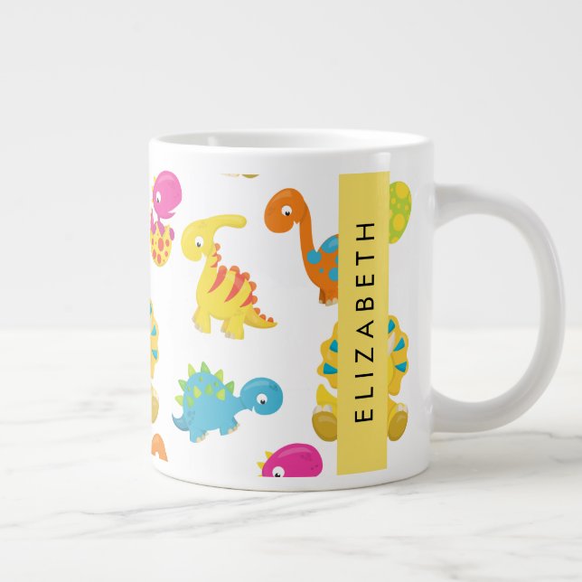 Grande Tasse Dinosaures Mignons, Motif Des Dinosaures, Votre No (Droite)