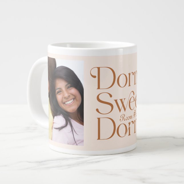 Grande Tasse Dorm Sweet Dorm Two Photo Terracotta (Devant gauche)