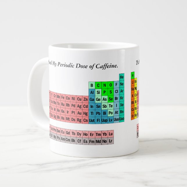 Grande Tasse Dose périodique de caféine - Tableau périodique (Devant gauche)