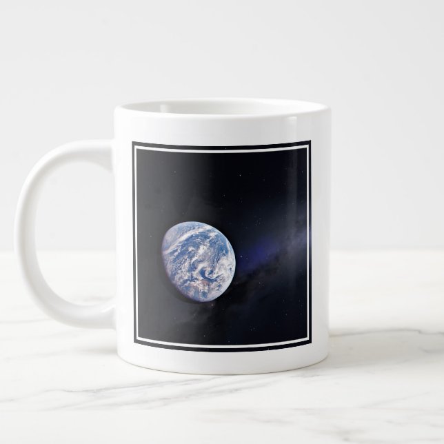Grande Tasse Dragon Xl Spacecraft Avec Planète Terre À Distance (Gauche)