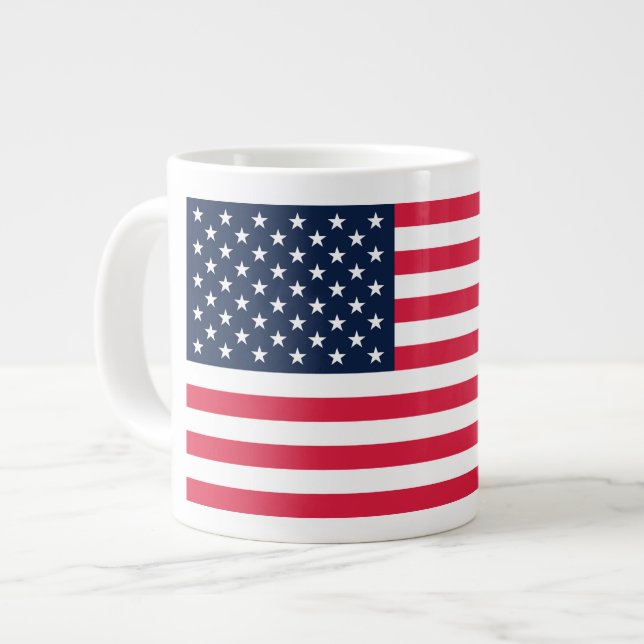 Grande Tasse Drapeau américain 50 étoiles : vieilles étoiles de (Devant gauche)
