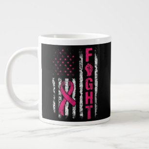 Grande Tasse Drapeau américain de sensibilisation au cancer du 