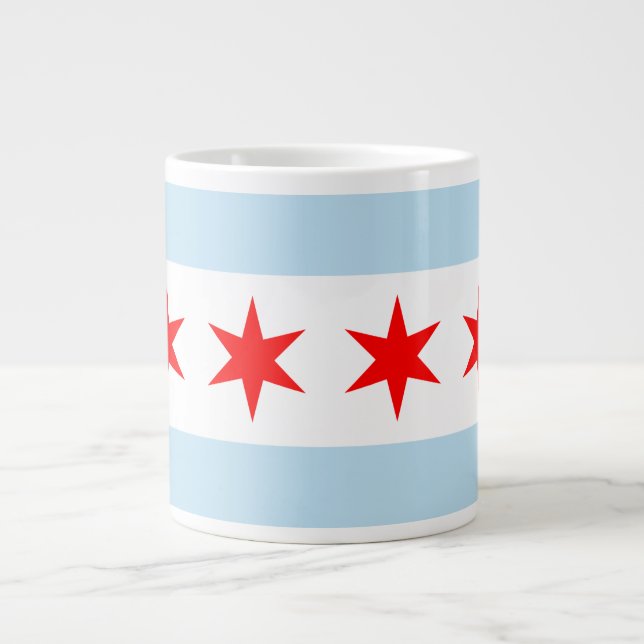 Grande Tasse Drapeau de Chicago (Devant)