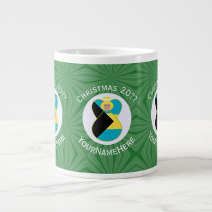 Grande Tasse Drapeau des Bahamas Blonde Ange Noël Personnalisé