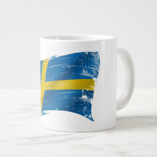 Grande Tasse Drapeau suédois peint