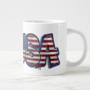 Grande Tasse Drapeau USA Graffity Texte Personnalisé