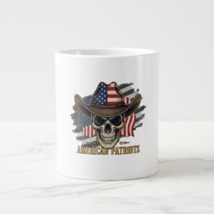 Grande Tasse Drapeau vintage crâne des patriotes américains