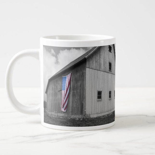 Grande Tasse Drapeaux de nos agriculteurs - Grange avec drapeau (Gauche)