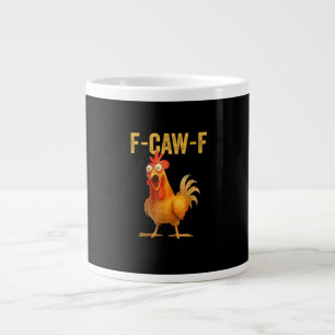 Grande Tasse Drôle de poulet F-Caw-F F-Caw-F Poulet Minimal Cle