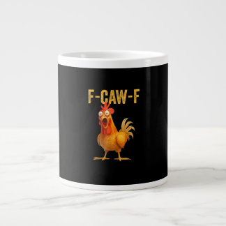 Grande Tasse Drôle de poulet F-Caw-F F-Caw-F Poulet Minimal Cle