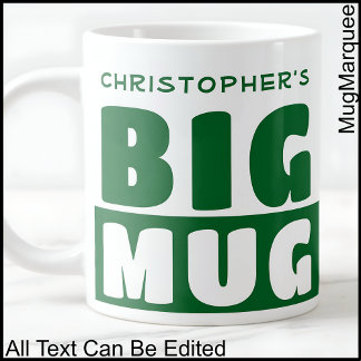 Grande Tasse Drôle Nom personnalisé Texte Deux tons Marine Big 