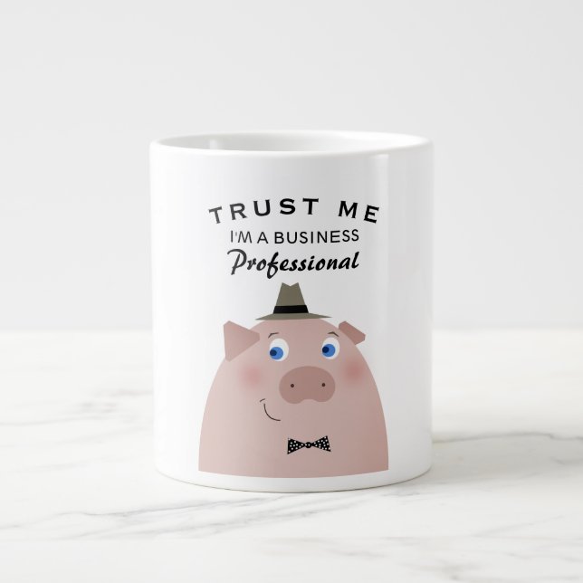 Grande Tasse Drôle professionnel caricature mignon de porc (Devant)