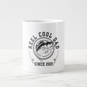 Grande Tasse Drôle Quote de pêche Reel Cool Papa depuis 2021