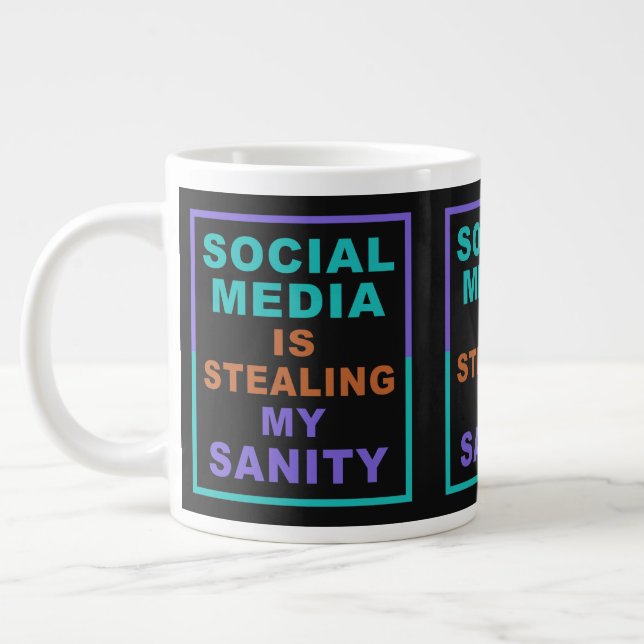 Grande Tasse Drôle "Social Media", gros cul (Gauche)