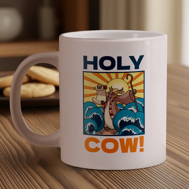 Grande Tasse Drôle vache Sainte vache! Caricature d'animal de j (Créateur téléchargé)
