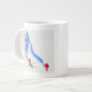 Grande Tasse Du poulet blanc. Calligraphie et aquarelle