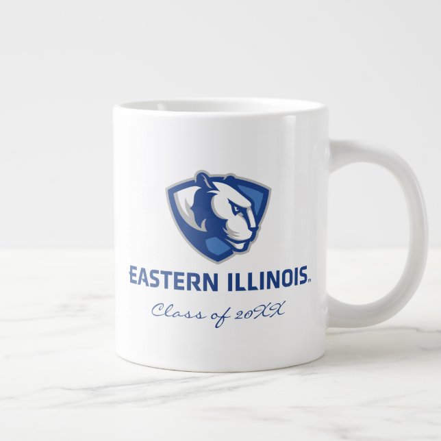 Grande Tasse Eastern Illinois Panthers Head and Wordmark Logo (Droite)
