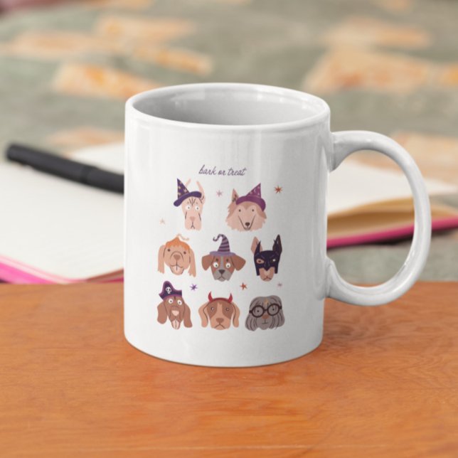 Grande Tasse Écorce ou traiter les chiens d'Halloween (Créateur téléchargé)