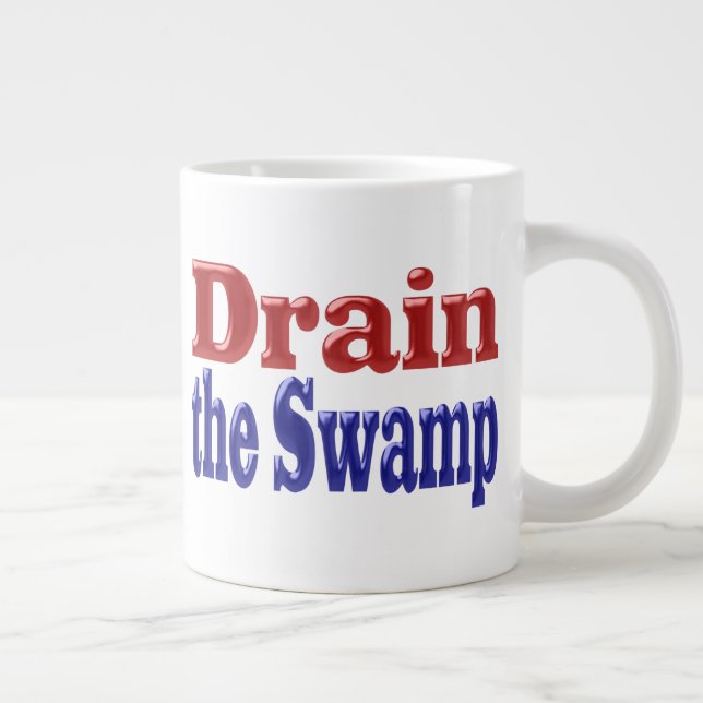Grande Tasse Écraser le demi-texte bleu marron (Droite)