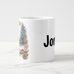 Grande Tasse Écureuil d'hiver personnalisé dans une forêt givré