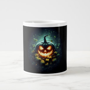 Grande Tasse Éffrayant nature brillant Halloween citrouille