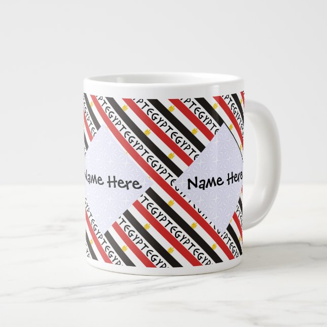 Grande Tasse Égypte Drapeau égyptien Carrelé Personnalisé (Devant droit)